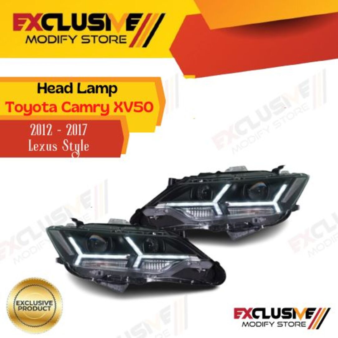 Head lamp Toyota Camry XV50 2012-2017 Lexus style Harga 7,000,000 rupiah*Gratis Ongkir