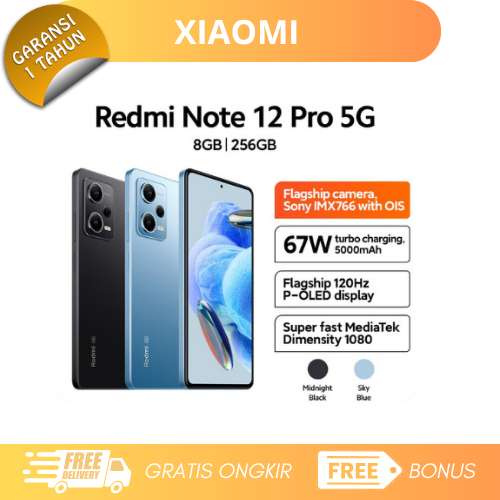 Xiaomi Redmi Note 12 Pro 5g 8/256Gb - Mediatek Dimensity 1080 Harga  2,535,000 Ringgit*Penghantaran Percuma
