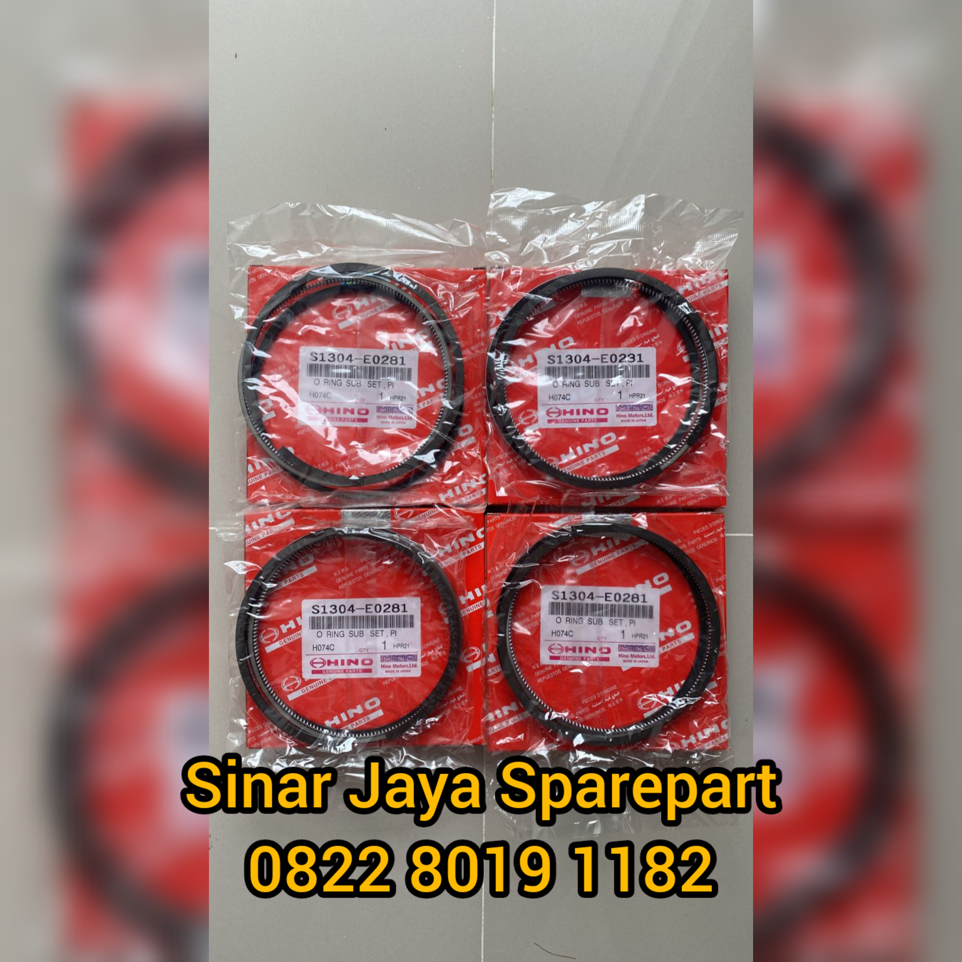 Ring Piston Ring Seher Hino Dutro 130HT Toyota Dyna Saurus 130HT S1304-E0281 Harga 750,000 rupiah*Gratis Ongkir