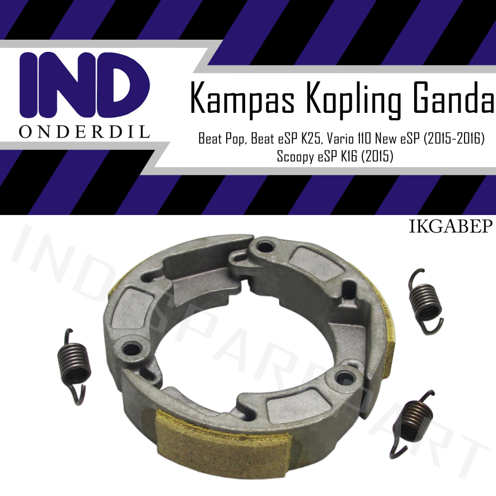 Kampas-Kanvas Kopling Ganda Otomatis-Oto-Auto Honda Beat Pop-eSP K25 Awal & Scoopy New K16 2015 & Vario 110 New eSP 2015-2016 Harga 91,670 rupiah*Gratis Ongkir