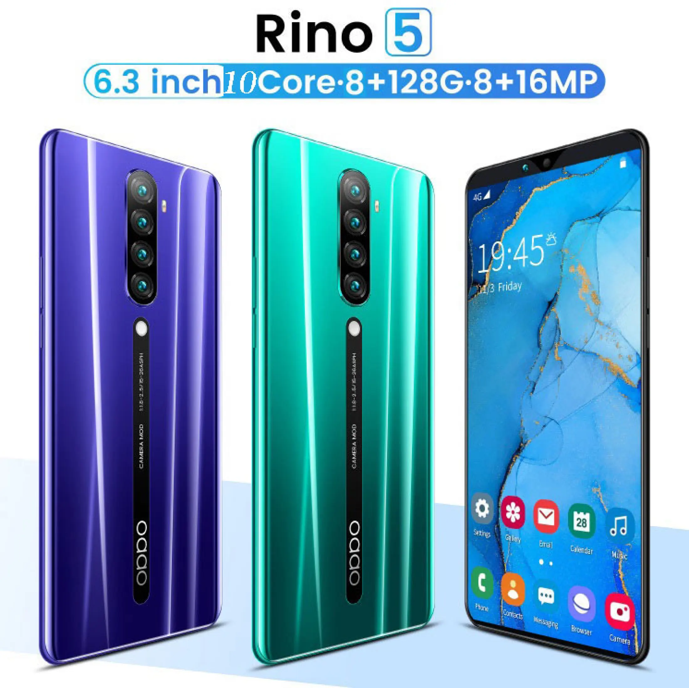 Ponsel Pintar Rino5 Pro 6 3 Inci 8g Ram 128 Gb Rom Pengenalan Wajah Sidik Jari Membuka Layar Ponsel Penuh Lazada Indonesia