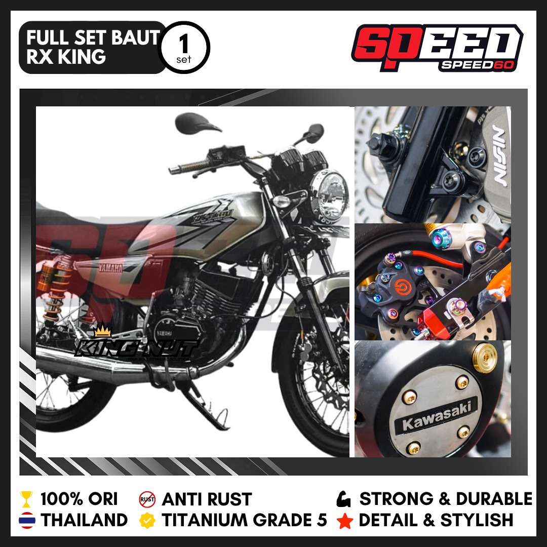 Full Set Baut NT Probolt Titanium Rx King KingNut Grade 5 New Tech Harga 8,273,500 rupiah*Gratis Ongkir