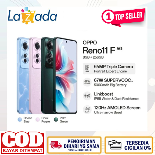 Oppo Reno 11F 5G 8/256 120Hz AMOLED, 64MP Harga  2,604,000 Ringgit*Penghantaran Percuma