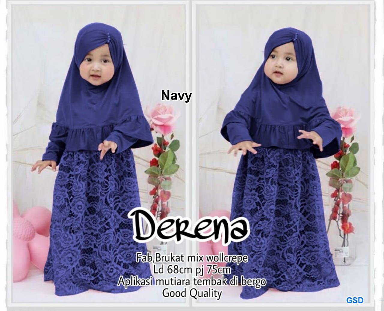 Wowkeren Baju Muslim Wanita Gamis Setelan Hijab Instan Non Pad Baju Muslim Anak Kekinian Maxi Dress Brokat Anak Kids Derena