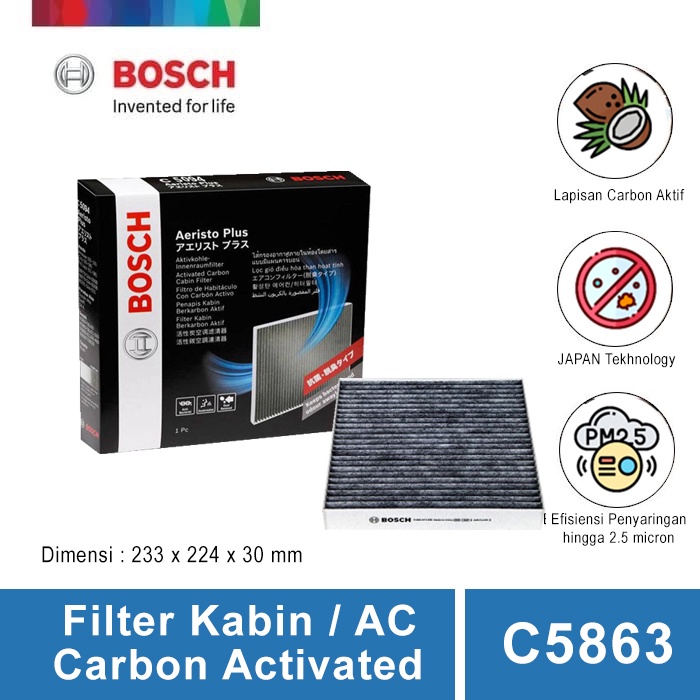 Bosch C5863 Carbon Filter Kabin Saringan/Filter AC mobil Civic FD (2008-2012), Civic FB (2013-2015), Accord (2007-2018) Harga 129,030 rupiah*Gratis Ongkir