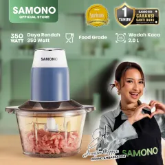 SAMONO Chopper Makanan 350 watt 4 Pisau Mangkok Kaca Penggiling Daging Food Grade SW-069S