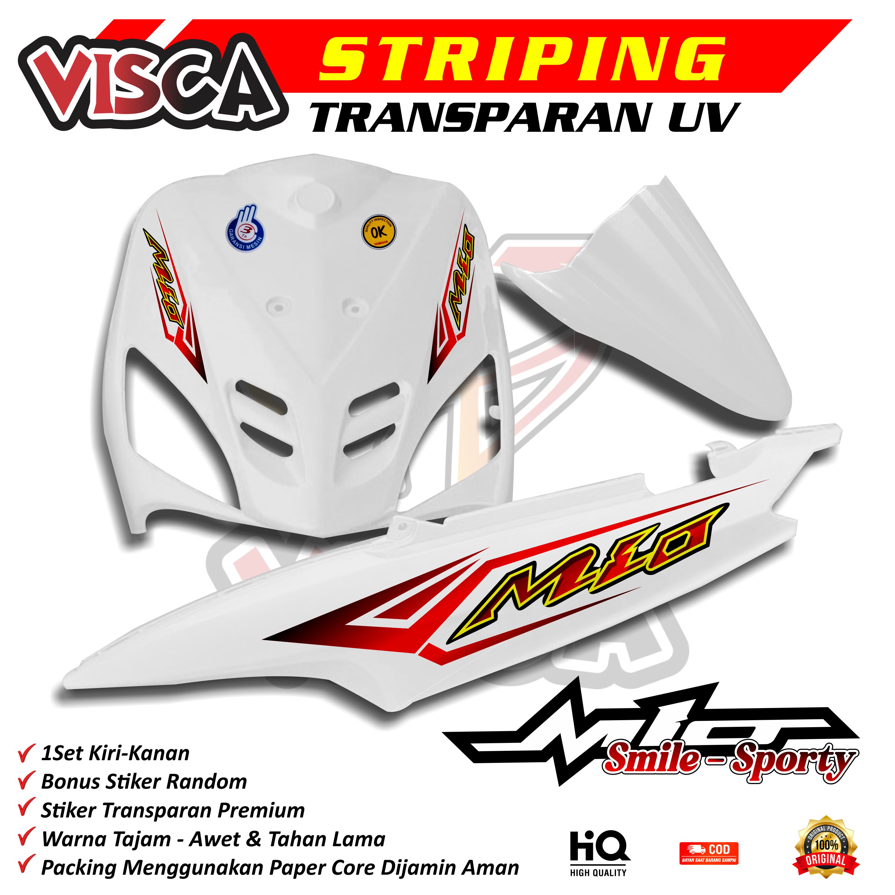 Mio Smile / Sporty Transparent Striping Simple Design Racing Variation 2 Harga 29,000 rupiah*Gratis Ongkir