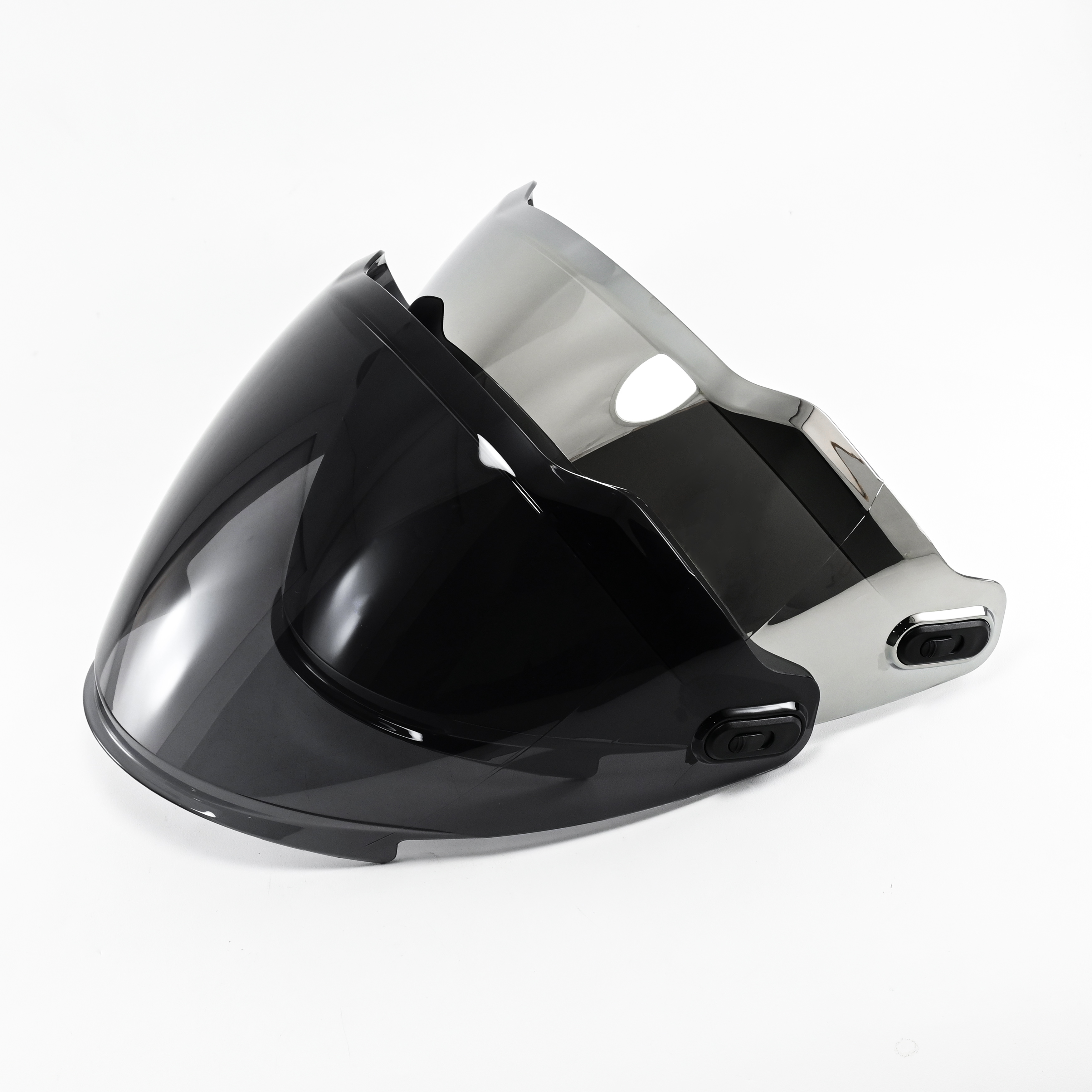 Visor Helm Half face revolve X Kaca Iridium Silver Blue Smoke SNI motorcycle Harga 84,150 rupiah*Gratis Ongkir