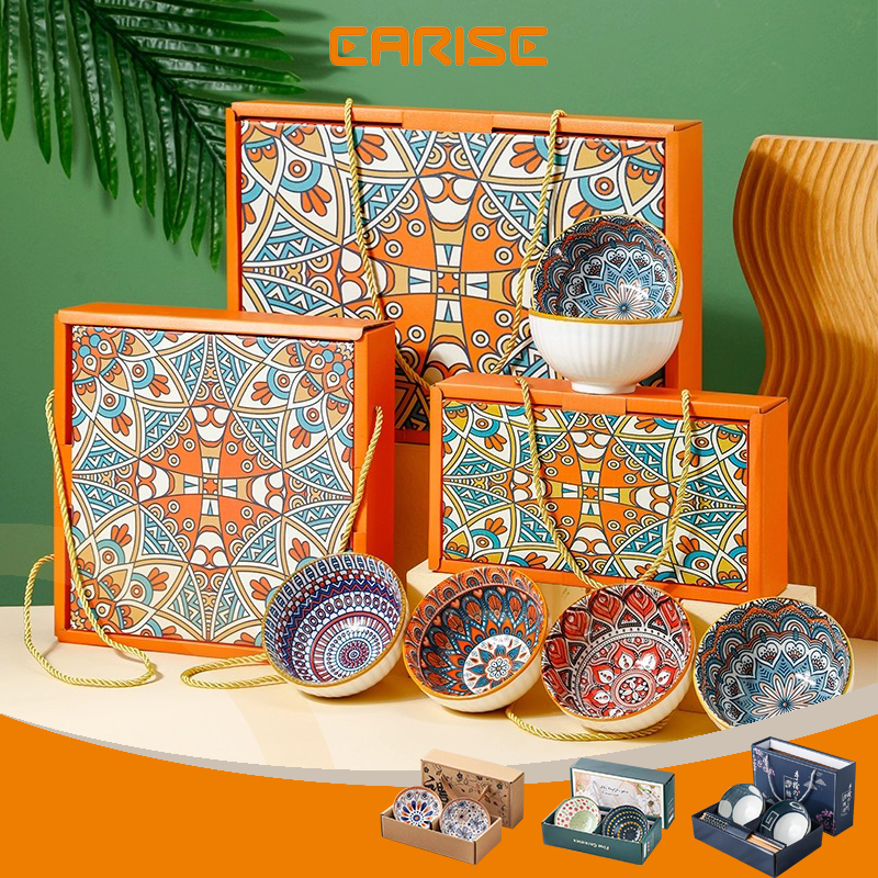 Earise Mangkok set Mangkok Set hampers pernikahan hadiah box Japaness Style Kado Mangkok Keramik Set H…