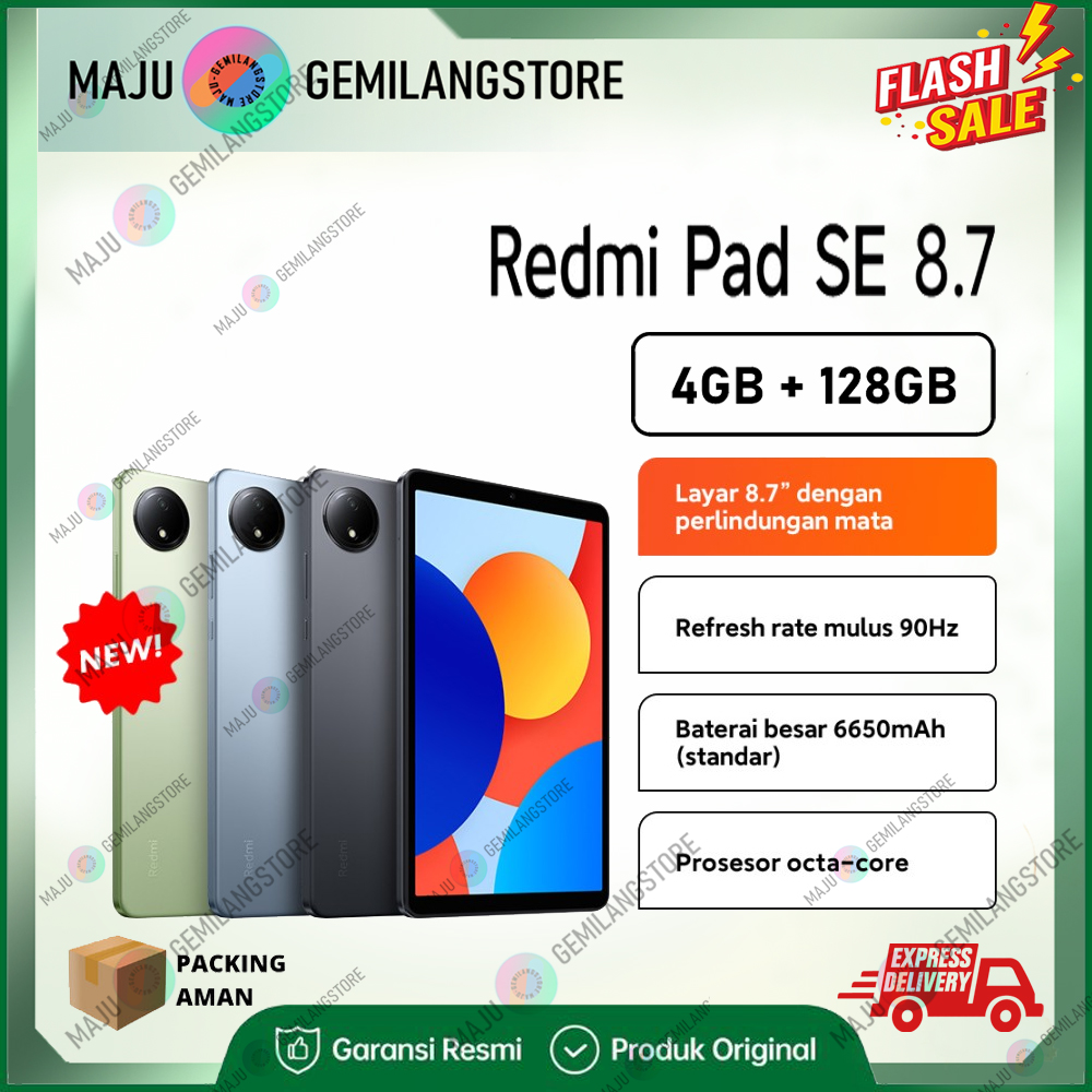 Redmi Pad SE 8.7 Ram [4 GB+128 GB ] MediaTek Helio G85 Layar 8,7" 90Hz MINImalis FUNtastis Garansi Resmi Giá 1,599,000 Đồng*Miễn phí vận chuyển