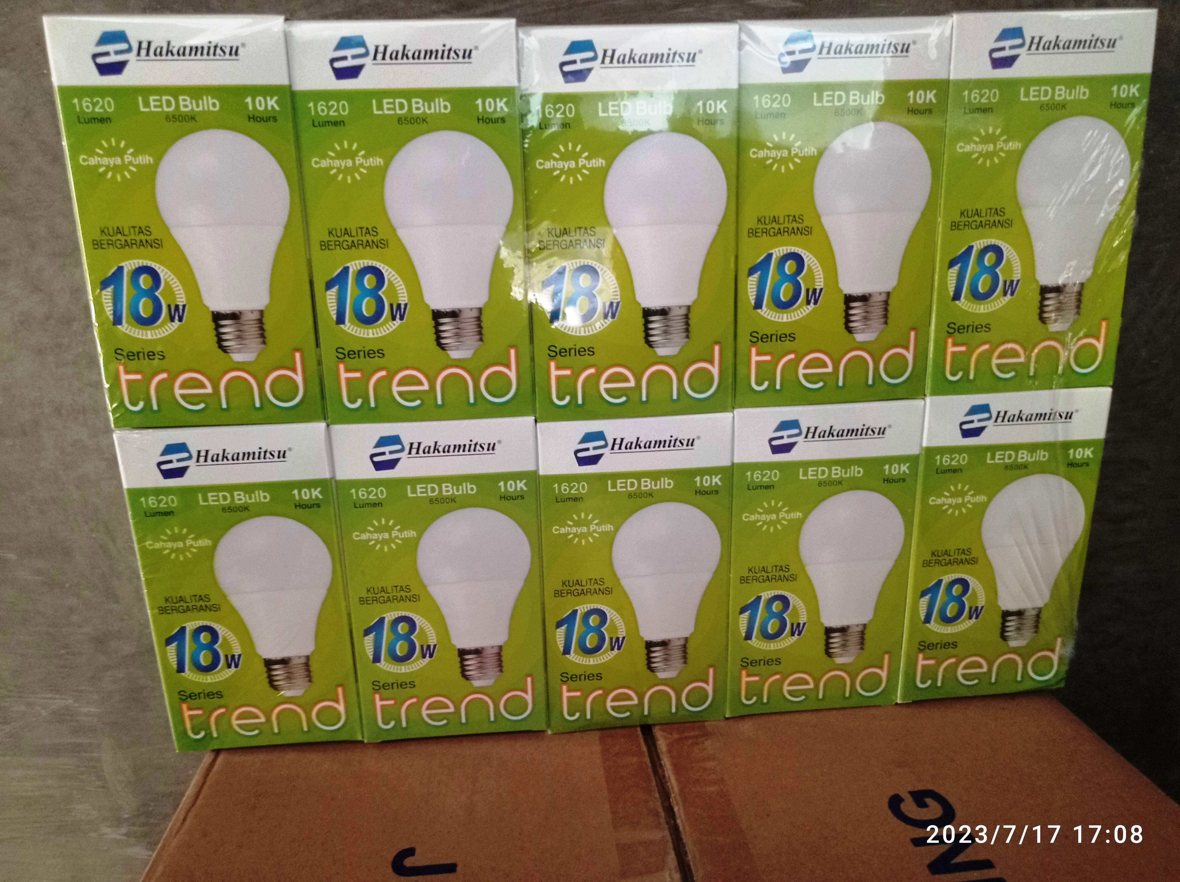 [terlaris] paket 10pcs HAKAMITSU TREND BOHLAM LAMPU LED 18 WATT LEBIH BESAR DAN BAGUS DARI TINTIN PLATINUM A BULB 18W LAMPU TIDUR KAMAR [ 10 pcs ] Harga 119,000 rupiah*Gratis Ongkir