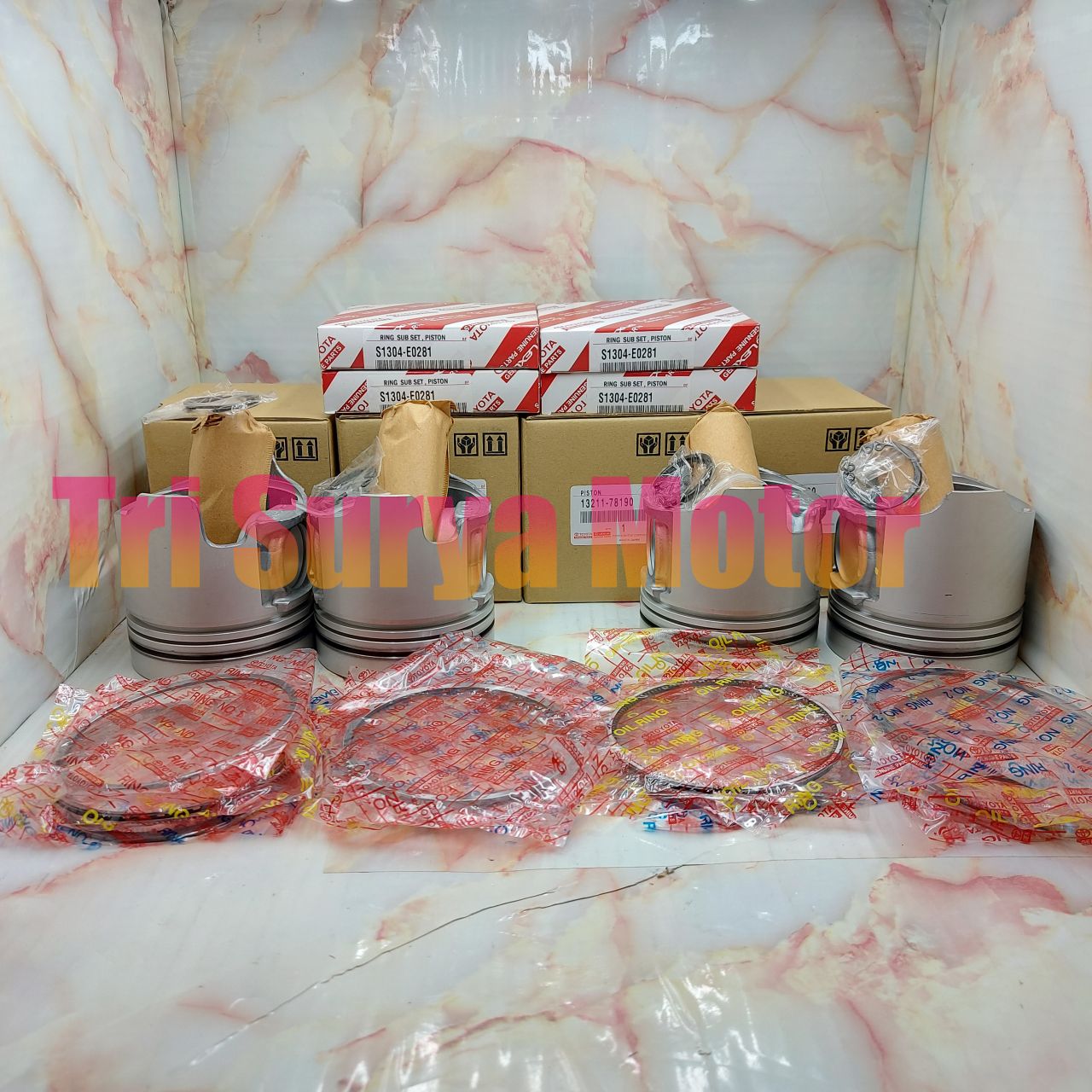 PISTON ASSY SEHER SET+RING PISTON 1SET DYNA HT130 HINO DUTRO STD ORI Harga 2,050,000 rupiah*Gratis Ongkir