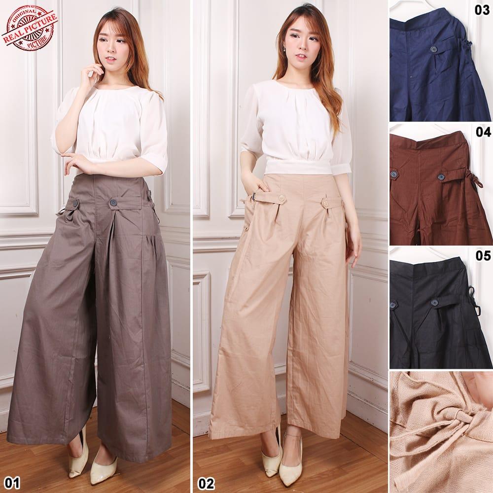  Celana  kulot  panjang  wanita jumbo  long pant nainara 