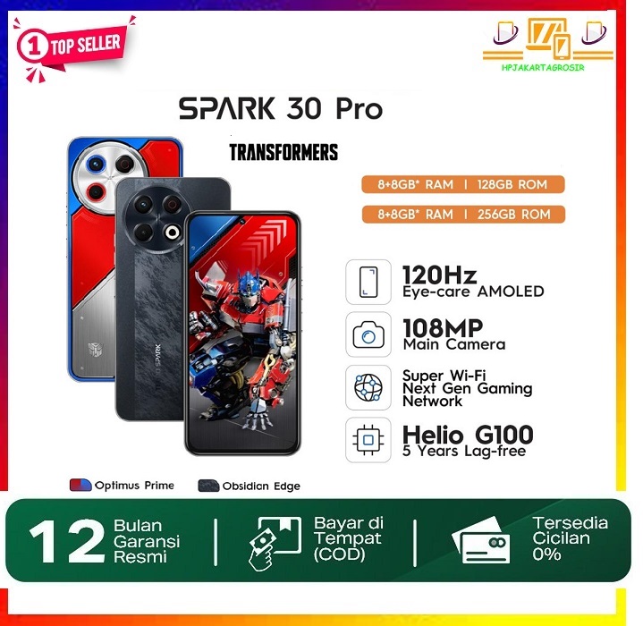 Tecno Spark 30 Pro 8/128 8/256 Harga 1,850,000 rupiah*Gratis Ongkir