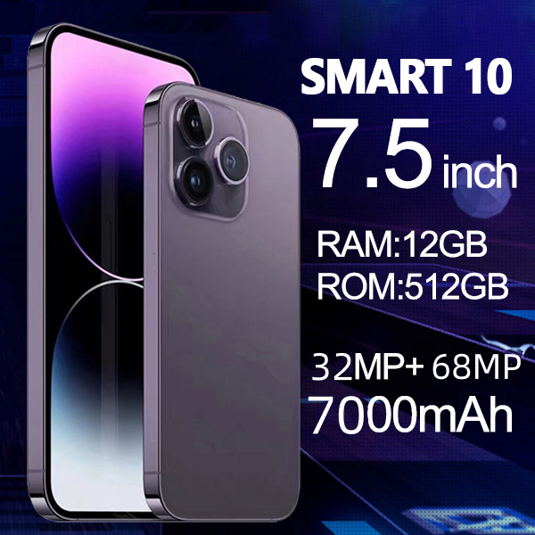 New mobile phone smart 10 pro NFC 4G/5G mobile phone clearance promo 16GB + 512GB smartphone Ram 6800mAh 7.5inch Android 12 smartphone smartphone new original product official warranty promo gaming phone Harga 949,000 rupiah*Gratis Ongkir