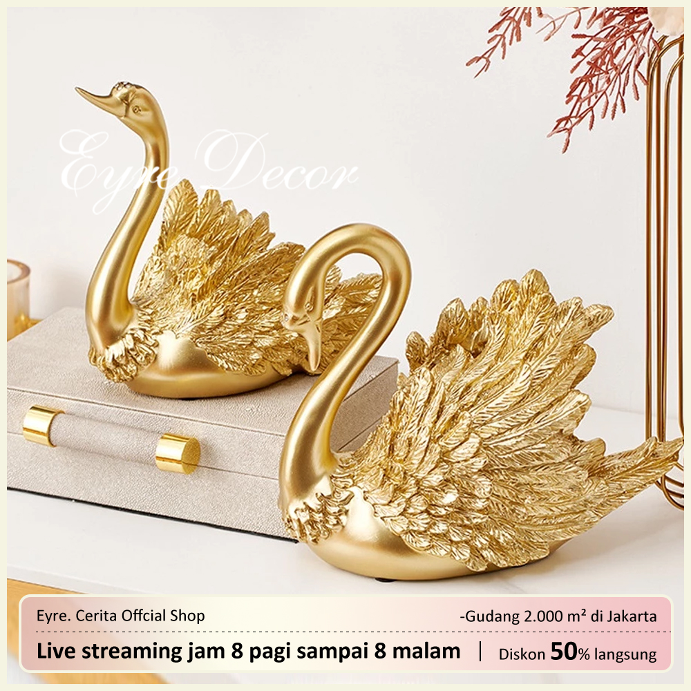 Eyre Hadiah kreatif ornamen angsa ruang tamu TV kabinet ornamen sederhana dan indah hadiah pernikahan…