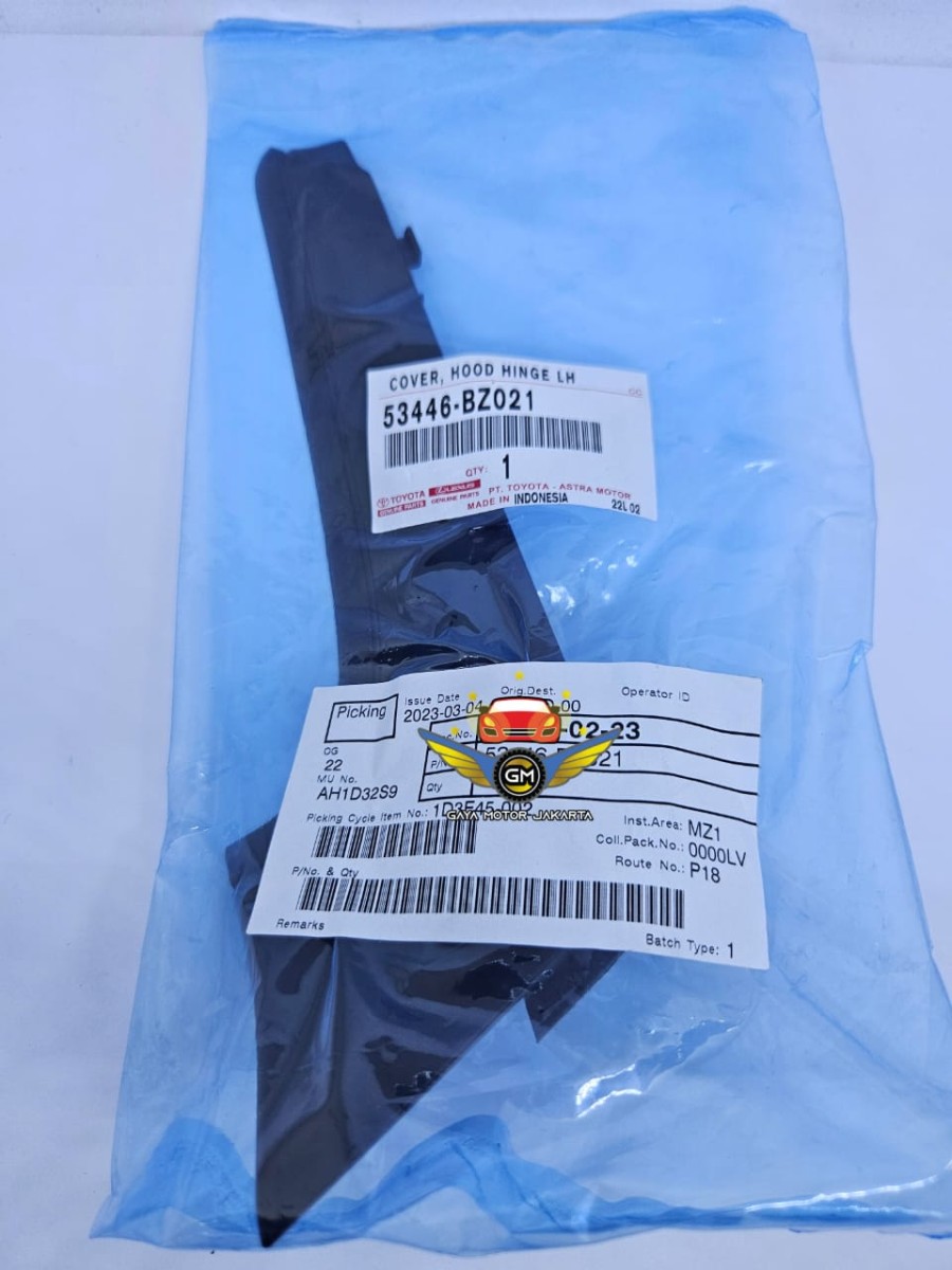 Cover Hood Hinge-Karet Samping Kap Mesin Kiri All New Avanza-Xenia ORI Harga 124,000 rupiah*Gratis Ongkir