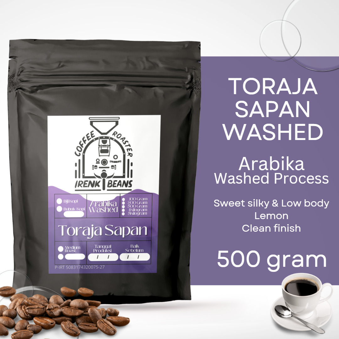 Kopi Arabica Toraja Sapan 500g Biji Bubuk