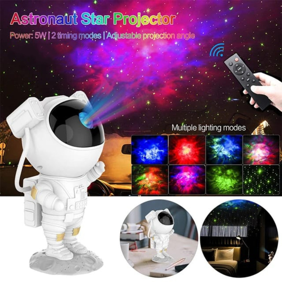 Lampu Tidur Proyektor Cahaya Bintang Yanke Light Karakter Astronot