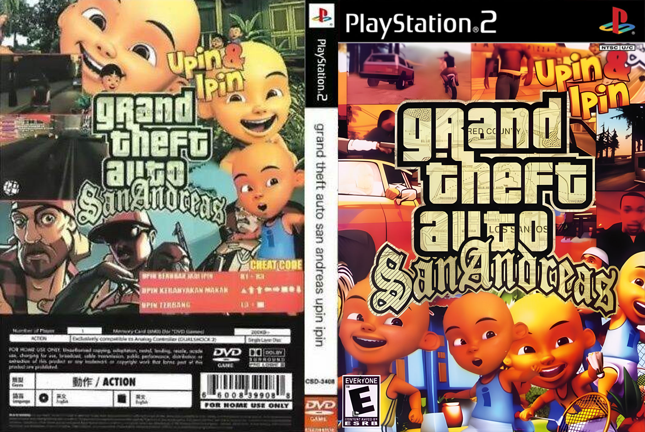 Cover Grand Theft Auto San Andreas Upin & Ipin PS2 (USA)