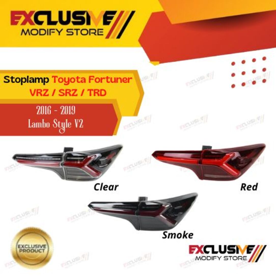 Toyota Fortuner vrz/SRZ/TRD Lambo style V2 2016-2019 rear lamp/stoplamp Harga 3,950,000 rupiah*Gratis Ongkir