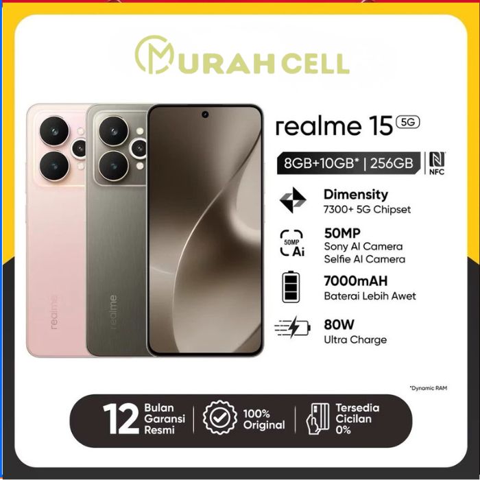 Realme 15 5g Series (Realme15 5g 8+10/256 -- Realme15 5g 12+14/256) Official Indonesian Warranty Giá 4,540,000 Đồng*Miễn phí vận chuyển
