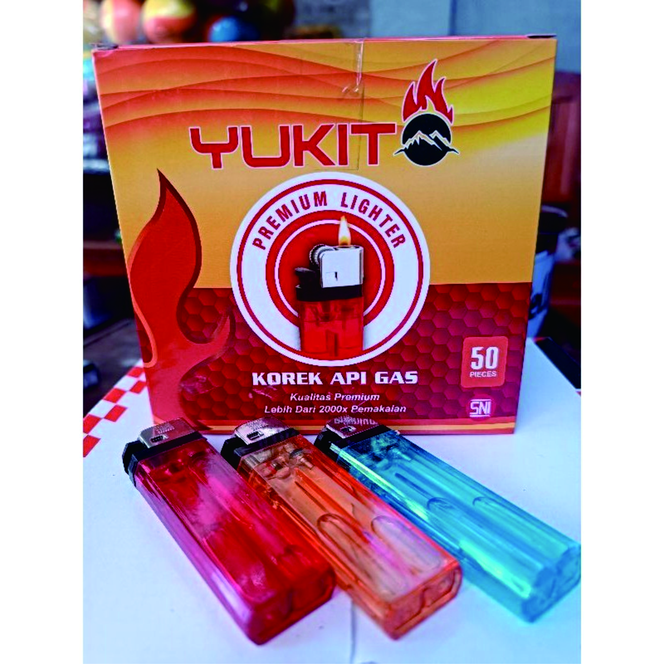Korek Api Gas Yukit Yukito Isi 50 Pcs SNI high quality Premium Lighter ( jika produk yg tertera di display gambar habis akan dikirim merk random ) Harga  47,490 rupiah*Gratis Ongkir