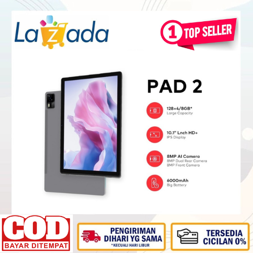 Itel pad 2 4G LTE 4GB/128GB 6000mAh tablet 10.1 "HD + IPs two 4 128 GB second like new Harga  1,425,000 Ringgit*Penghantaran Percuma