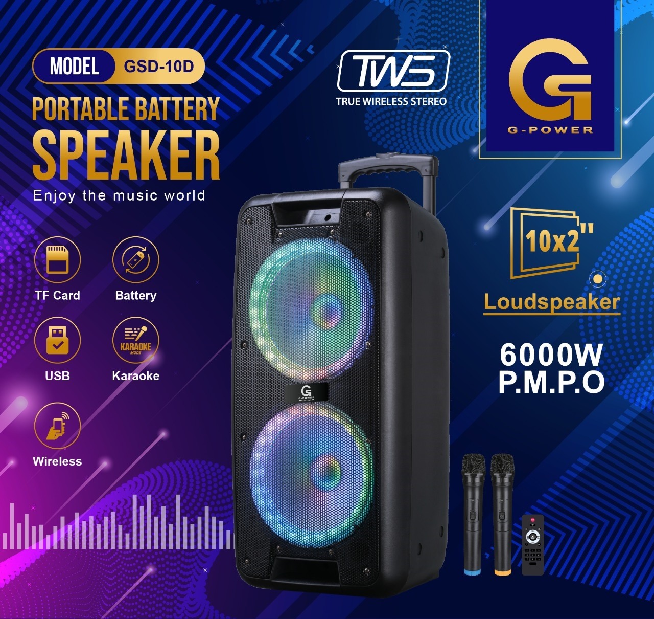 GPOWER SPEAKER GSD 10D WIRELESS 