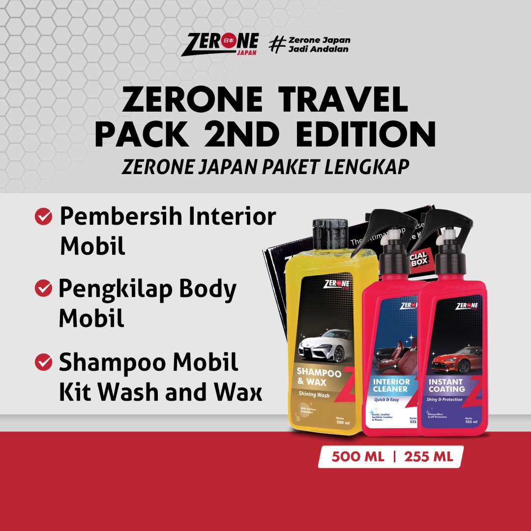 [ Mas Wahid Approve ] Zerone Japan Paket Travel Pack 2nd Edition Paket Shampo Mobil Pembersih Interior Dalam Pengkilap Body Mobil Efek Daun Talas Harga 259,000 rupiah*Gratis Ongkir