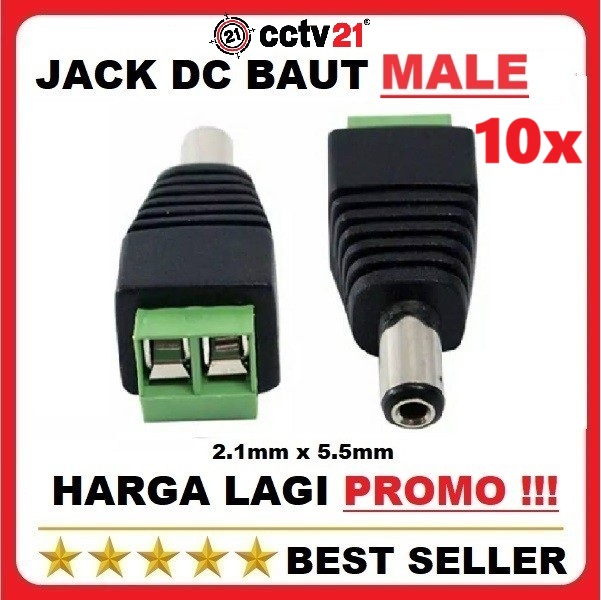 Connector / Dc Jack Connector Male Bolt Price Cctv Installer 21 Harga  1,100 rupiah*Gratis Ongkir