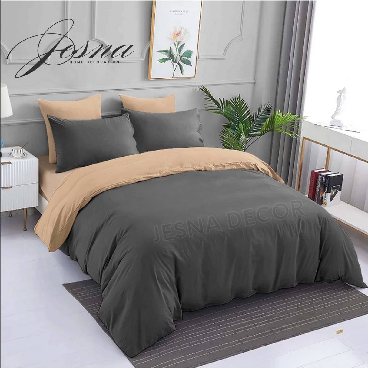 Bedcover SET Aesthetic Polos Bolak Balik Twotone