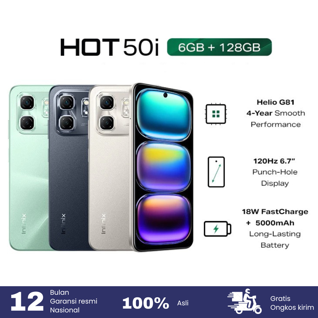 infinix hot 50i 6/128 garansi resmi Giá 1,485,000 Đồng*Miễn phí vận chuyển