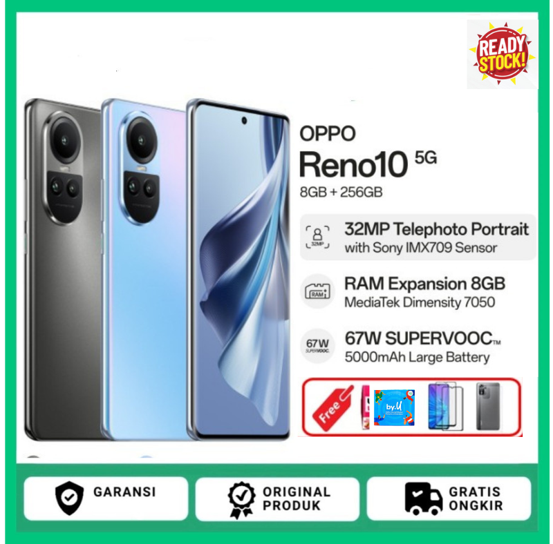 OPPO RENO 10 5G NFC RAM 8 GB ROM 256 GB - Garansi Harga  3,350,000 Ringgit*Penghantaran Percuma