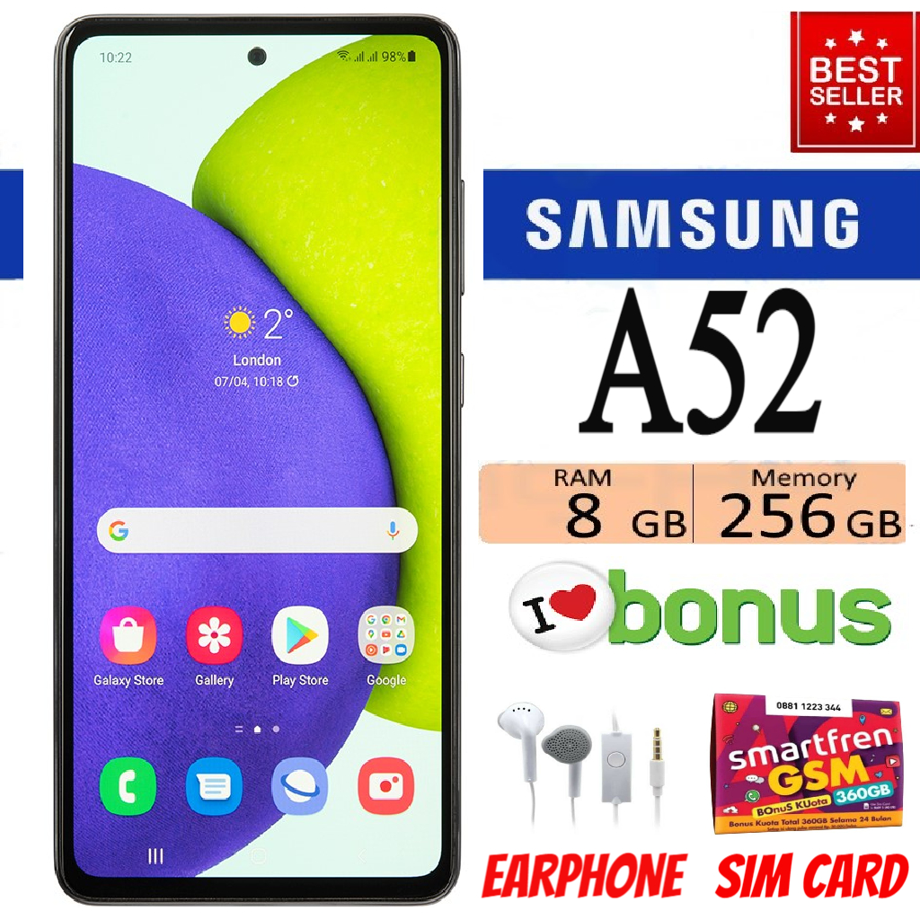 Smartphone Samsung Galaxy A52 Android Ram 8/256 Gb - Free Sim Card Harga  2,750,000 Ringgit*Penghantaran Percuma