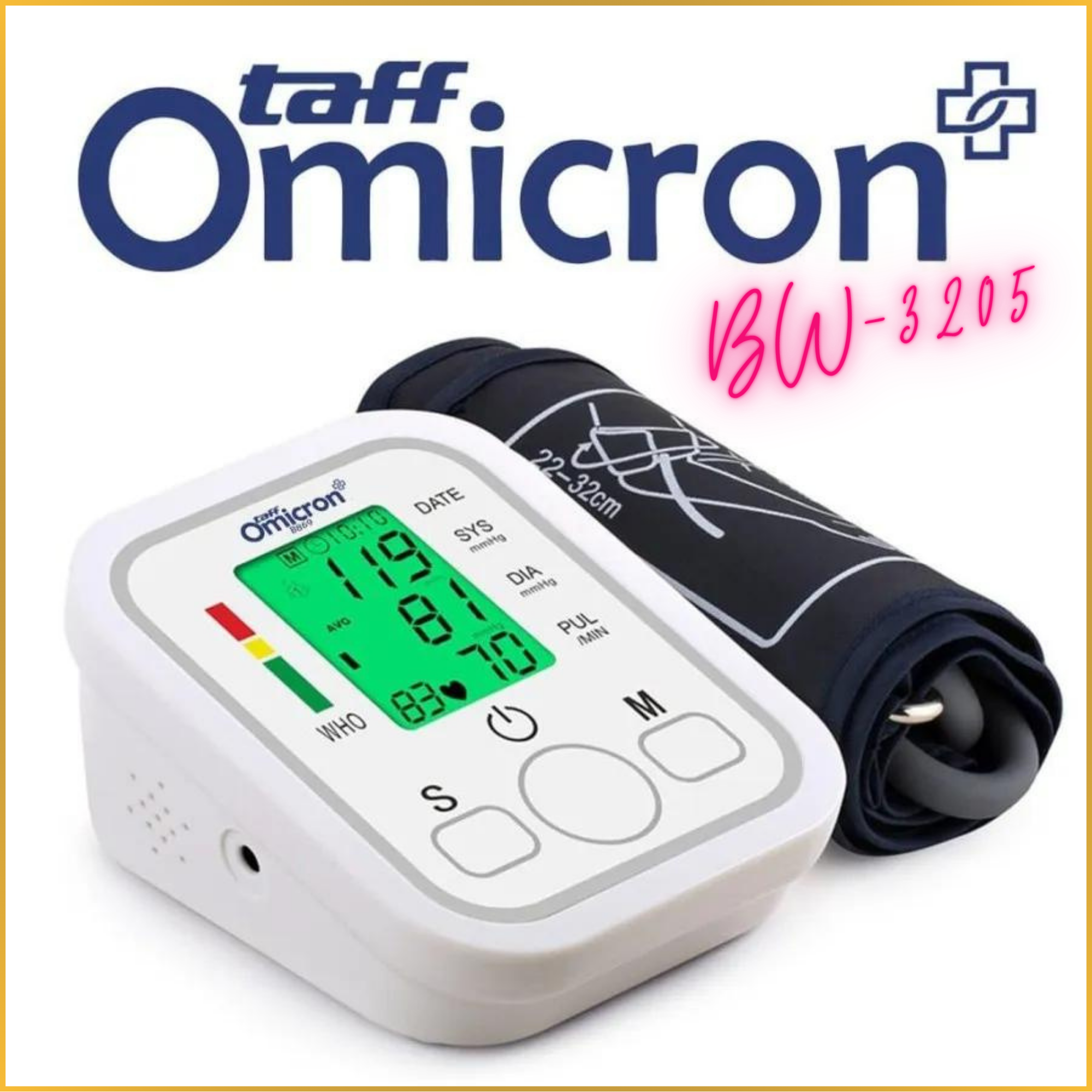 TaffOmicron Alat Pengukur Darah Tinggi Digital BW - 3205 / Tensi Darah Digital Otomatis Akurat
