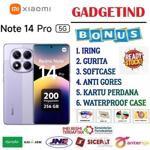 Sale Xiaomi Redmi Note 14 Pro 5g 12/512Gb | 8/256Gb | 200Mp Ai Ois Camera | Mediatek Dimensity 7300-Ultra | Gorilla Victus 2 Harga 3,620,800 rupiah*Gratis Ongkir