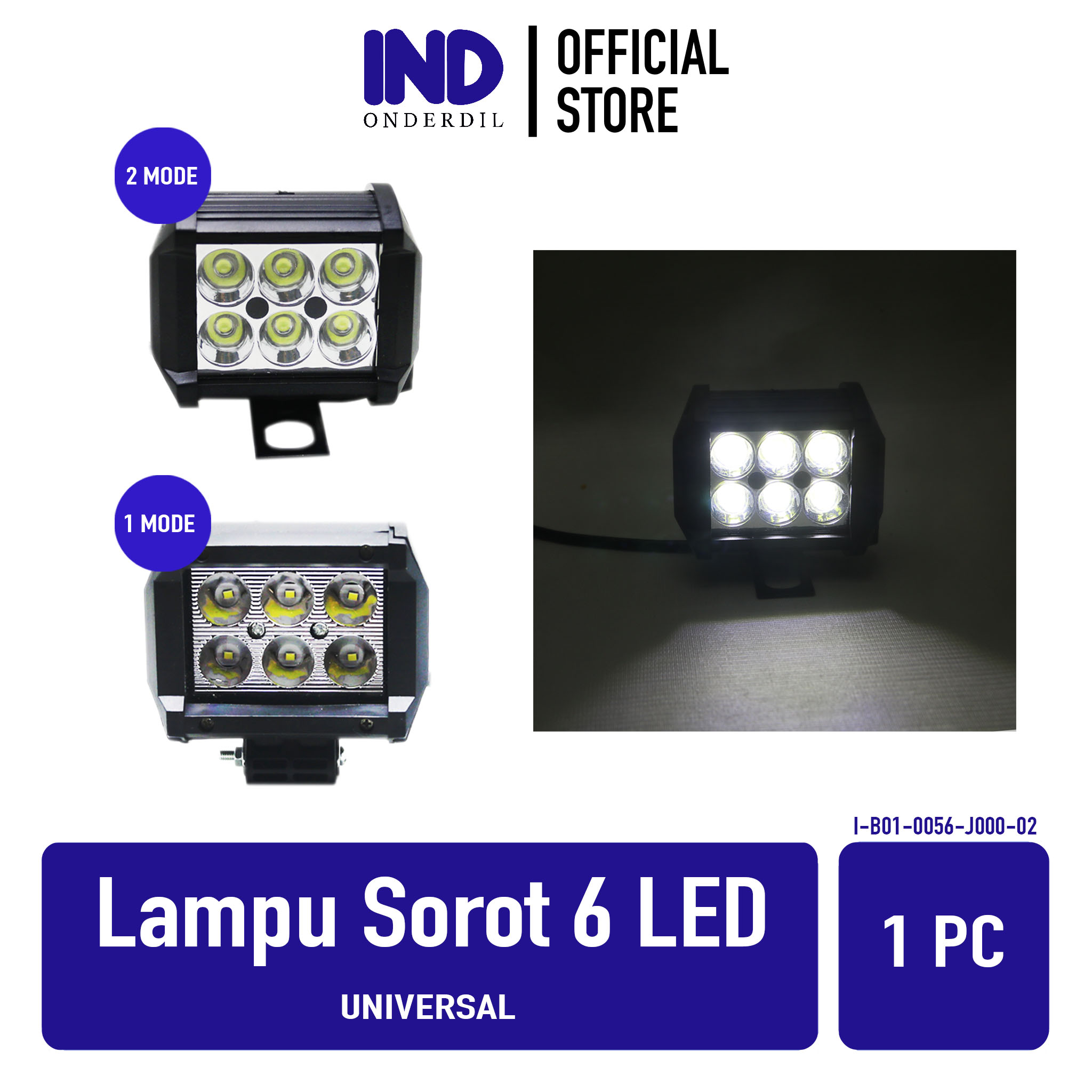 Lampu Sorot-Tembak-Cree-Worklight-Work Light-Kotak Motor CWL 6 Titik-LED Mini-Kecil Mode Diam-Flash-Strobo-Kedap-Kedip Harga 45,890 rupiah*Gratis Ongkir