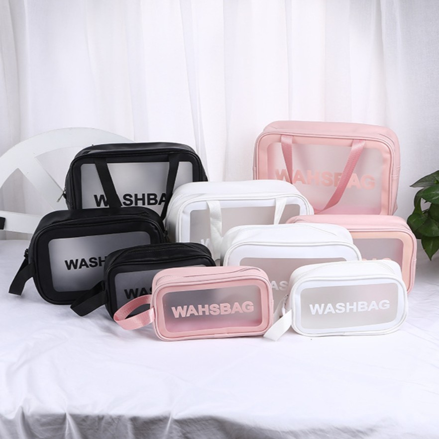 Jual [ Clear Medium ] Tas Kosmetik Transparan Tempat Makeup - Kota