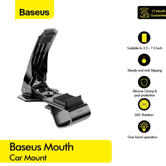 Baseus Mouth Car Mount Phone Holder - SUDZ-A Harga 90,000 rupiah*Gratis Ongkir