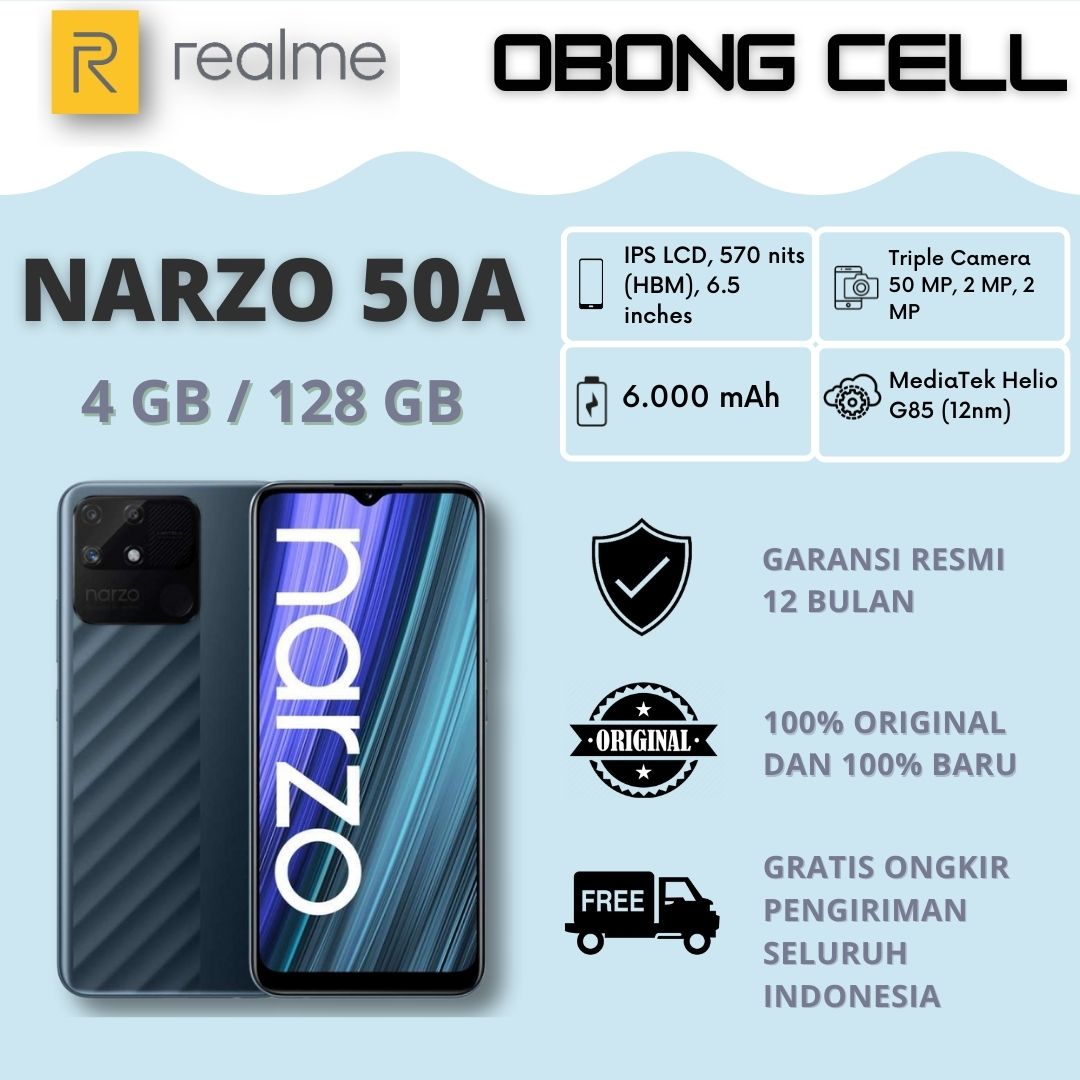 Realme Narzo 50A 4/128GB Garansi Resmi Realme Harga 1,759,000 rupiah*Gratis Ongkir