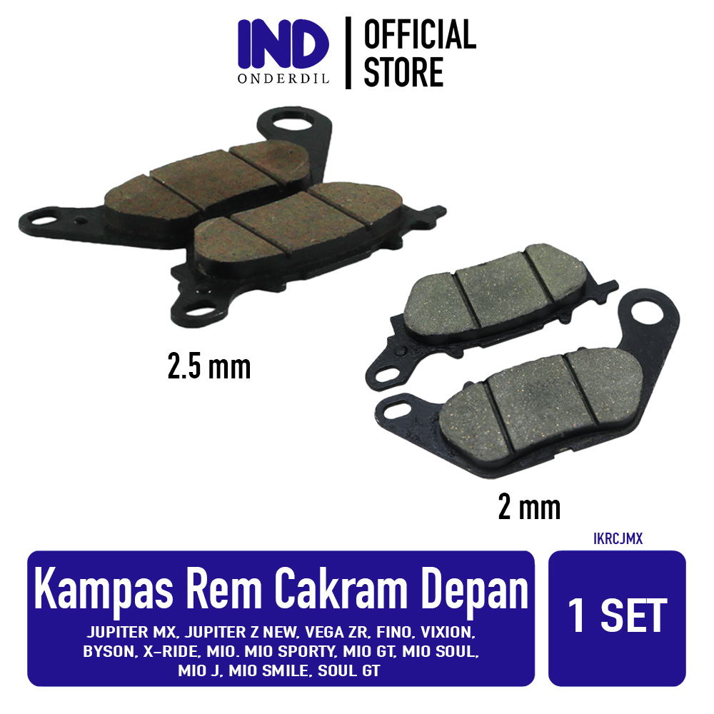 Ind Front Disc Brake Pad Parts Jupiter Mx 135 Z New & Vega Zr & Fino & Vixion (Old-New) & Byson & X-Ride & Mio Sporty Gt Soul J Smile & Soul Gt Discpad Dispad Anvas Disped Disc Dis Pad Ped Z1 Harga 12,070 rupiah*Gratis Ongkir
