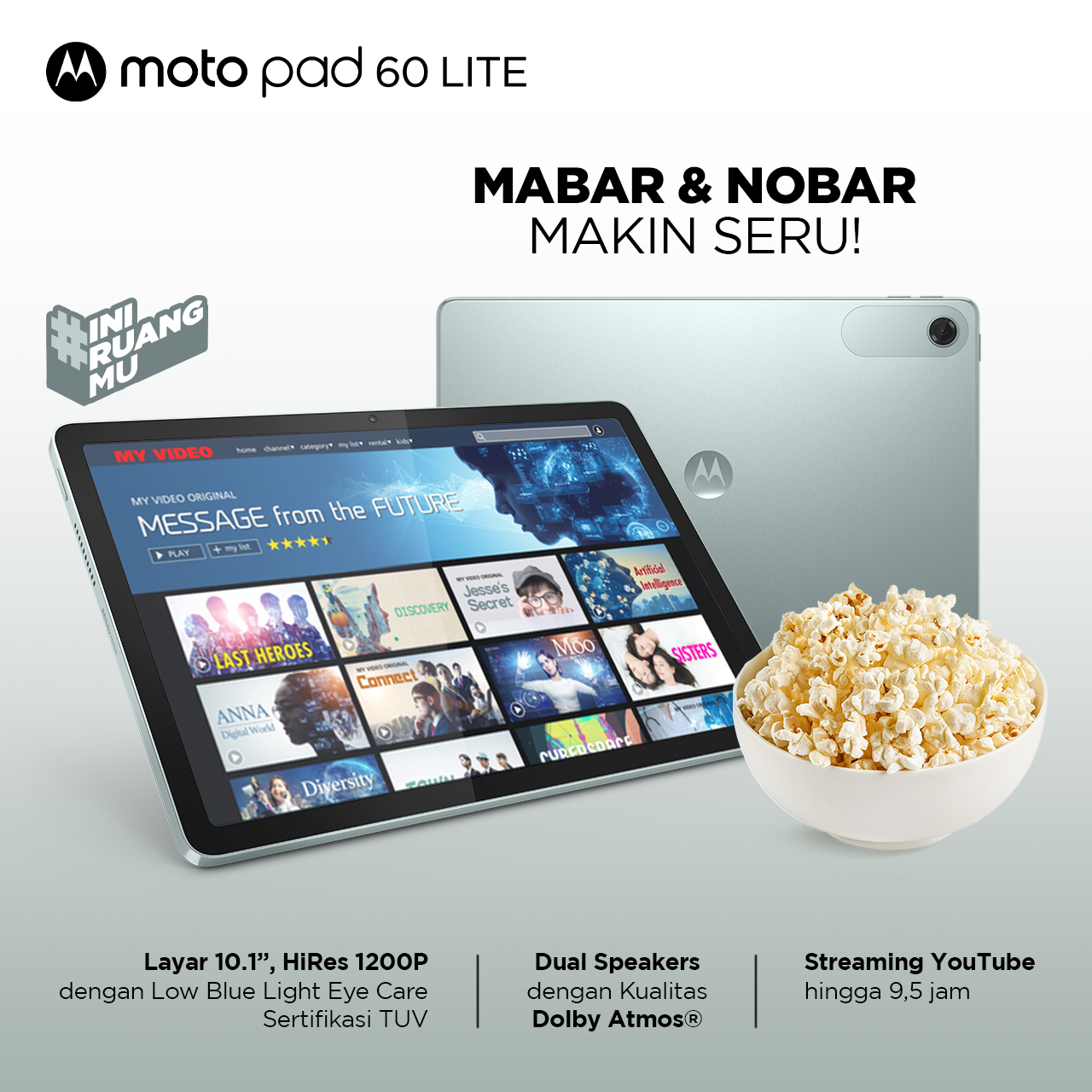 Motopad 60 Lite - 4GB/128GB - Helio G85 - 10.1 inch - 400nits - Dolby Atmos - 5100mAh - Bonus Clear Case Harga 1,839,000 rupiah*Gratis Ongkir