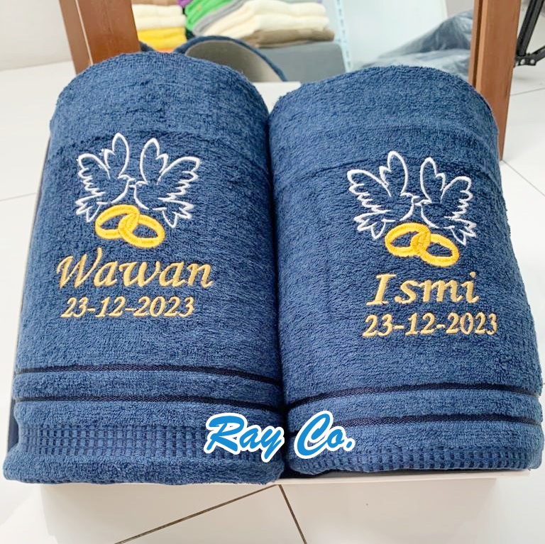 Ray Co - Handuk Bordir Nama Couple PLUS BOX