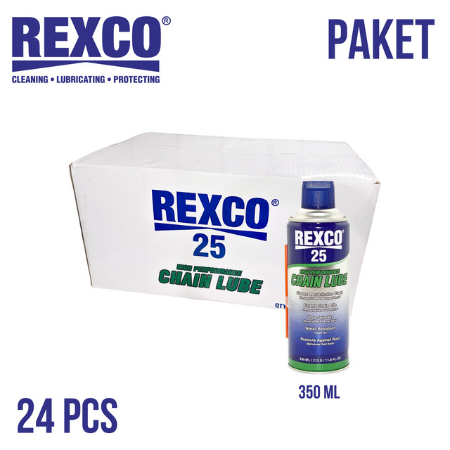 Rexco 25 SET 24 Pelumas Rantai High Performance Chain Lube 350 Ml DUS Harga 1,422,432 rupiah*Gratis Ongkir