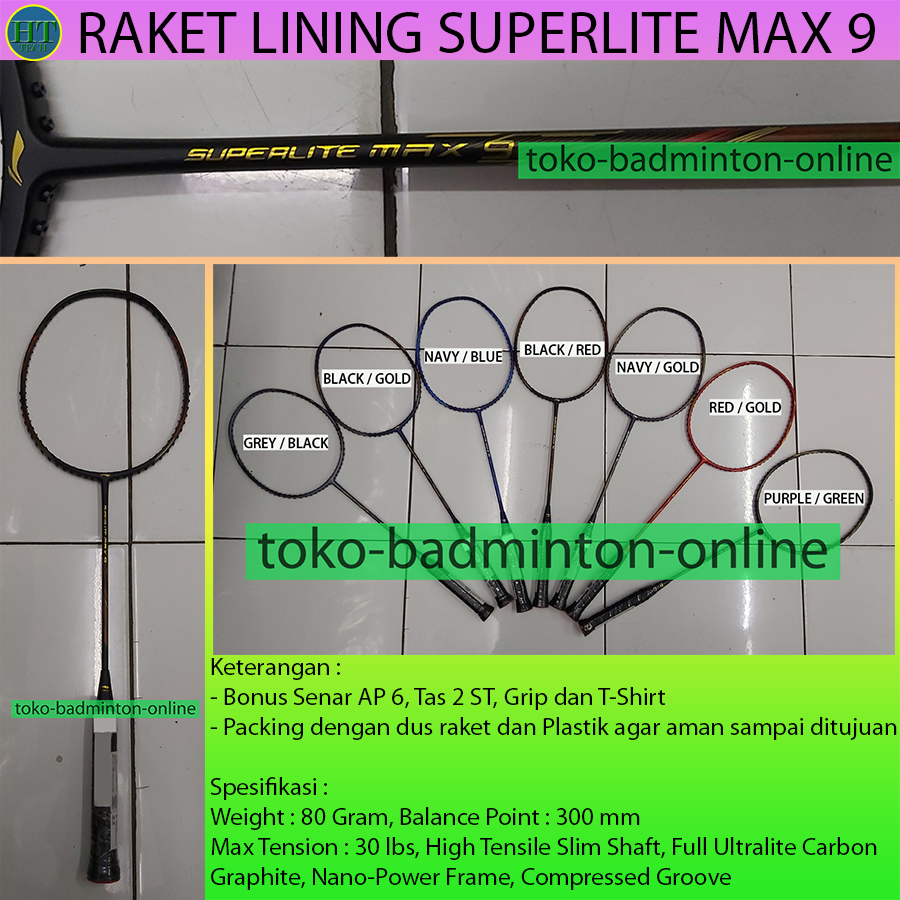 RAKET BADMINTON LINING / RAKET LINING SUPERLITE MAX 9 BARU ORIGINAL Lazada Indonesia