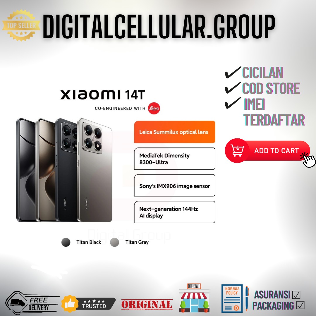 XIAOMI MI 14T 12/256 GB 12/512 GB 14T PRO 12/256 GB 12/512 GB Harga  6,875,000 Ringgit*Penghantaran Percuma