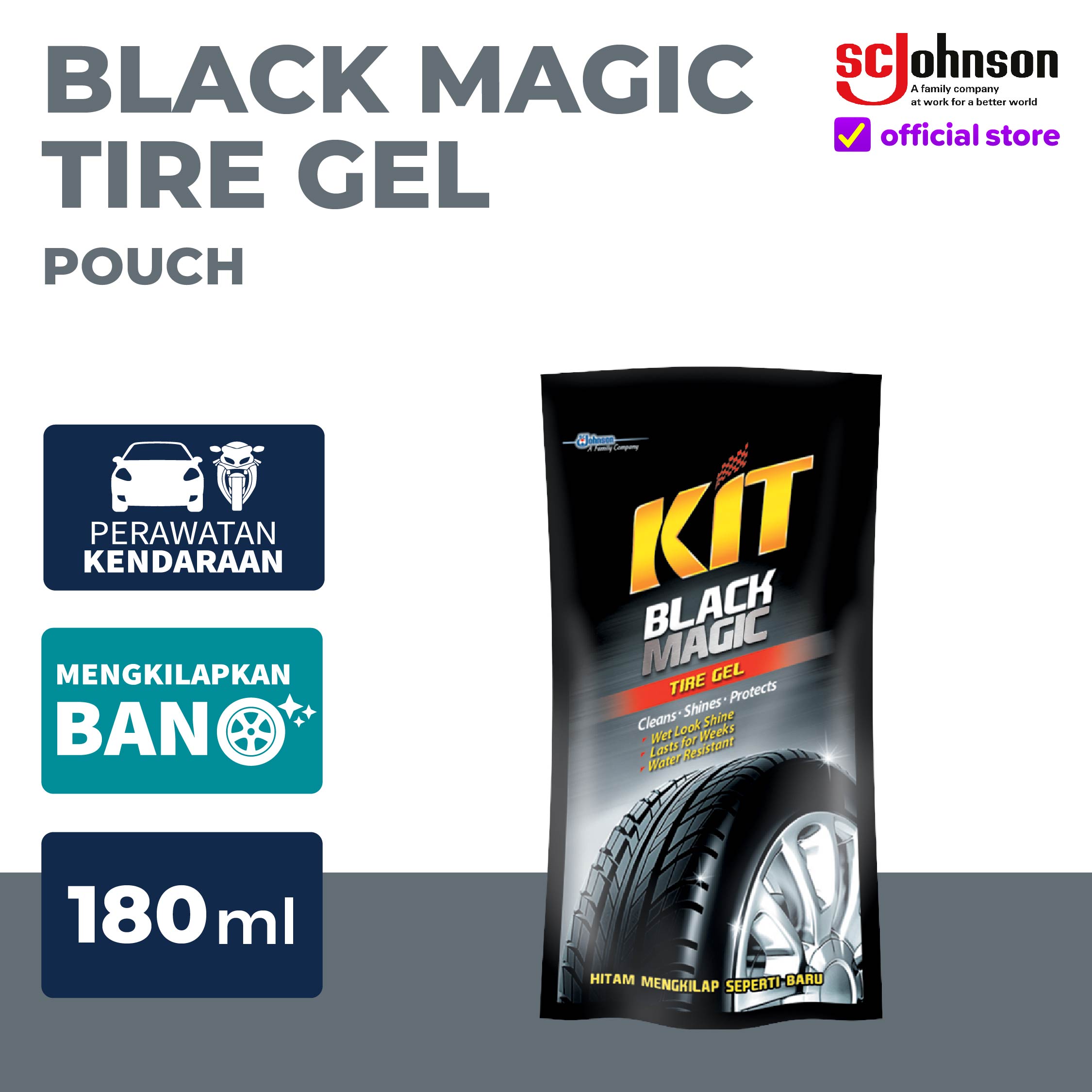 KIT Black Magic Tire Gel Semir Ban - Refill 180mL Harga 15,925 rupiah*Gratis Ongkir