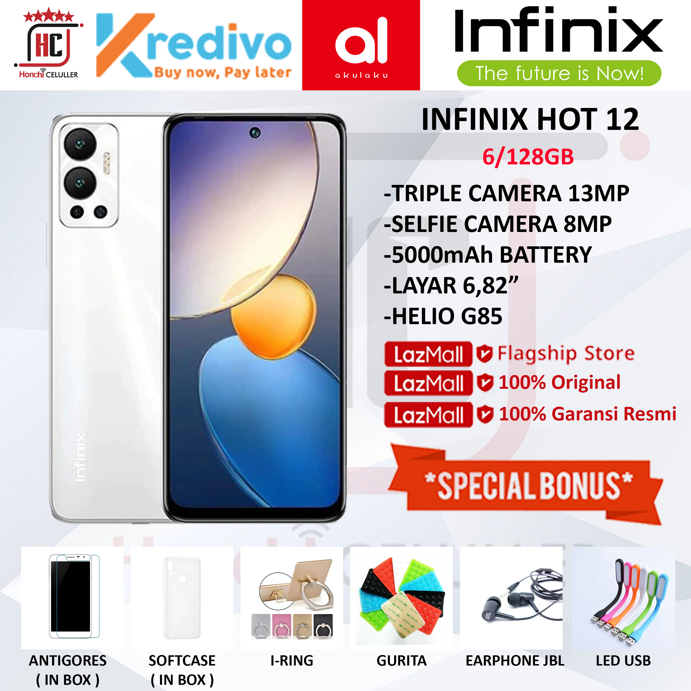 INFINIX HOT 12 NFC 6/128 GB GARANSI RESMI INFINIX INDONESIA Giá 1,799,000 Đồng*Miễn phí vận chuyển