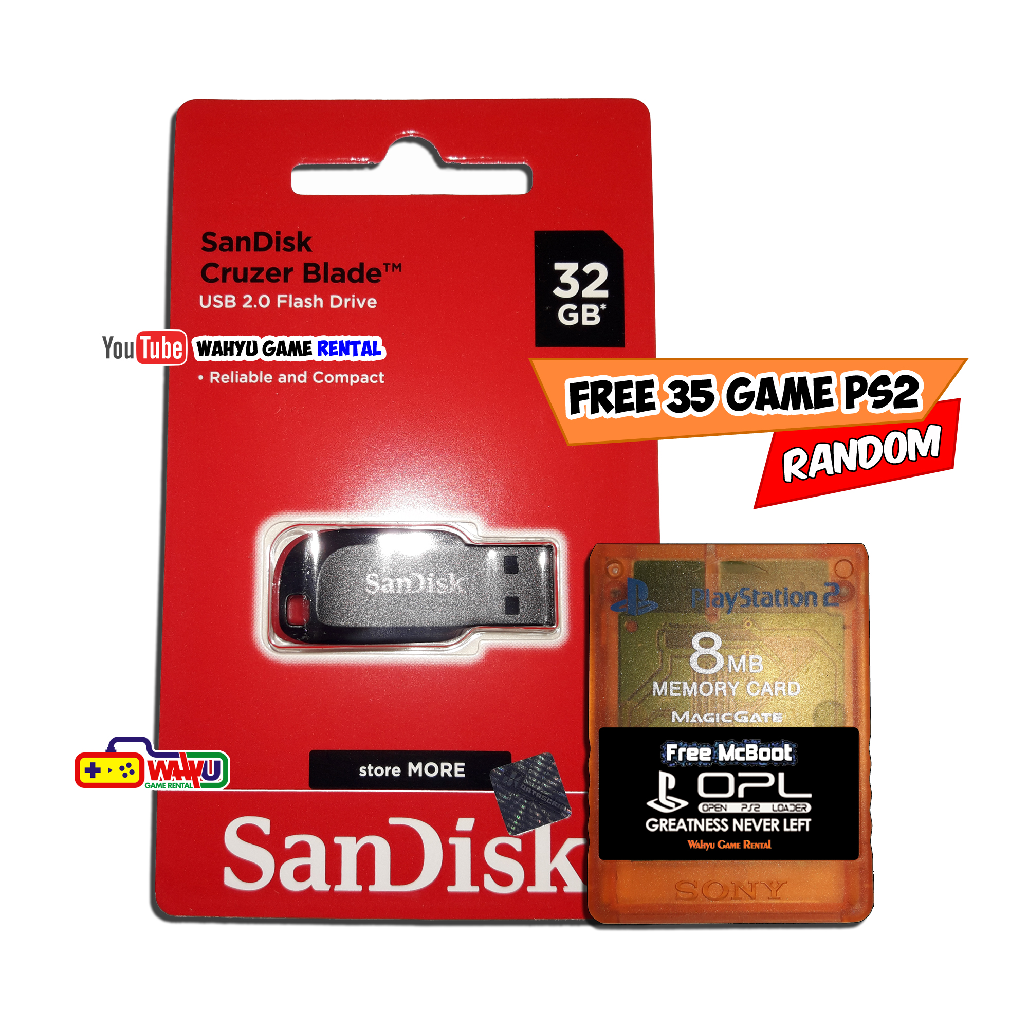 Mc Boot Flashdisk 32gb Ps2 Free 35 Game Random Lazada Indonesia